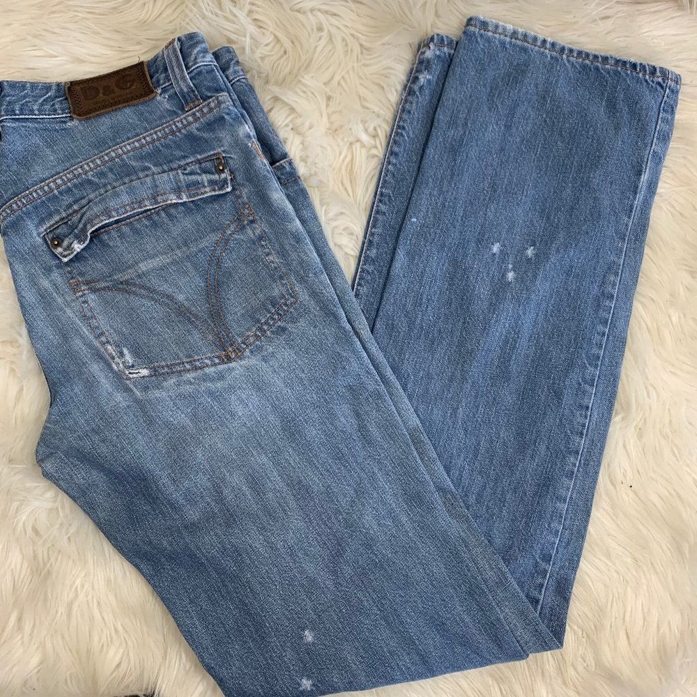 Dolce & Gabbana Mens Light Wash Straight Fit Jeans